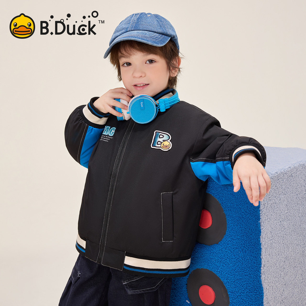 B.Duck小黄鸭儿童保暖休闲外套冬季新款男童棒球服上衣 BF5533032