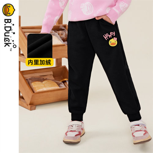 B.Duck小黄鸭童装儿童冬季洋气针织长裤女童百搭裤子 FF5457001