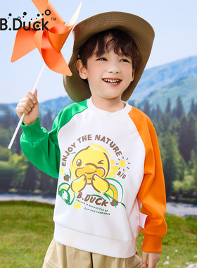 B.Duck小黄鸭儿童卡通动漫时尚圆领卫衣男款春秋新款 BF1608061