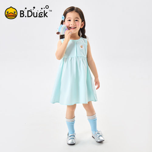 bduck小黄鸭童装女童连衣裙小女生公主裙夏装裙子儿童洋气背心裙9