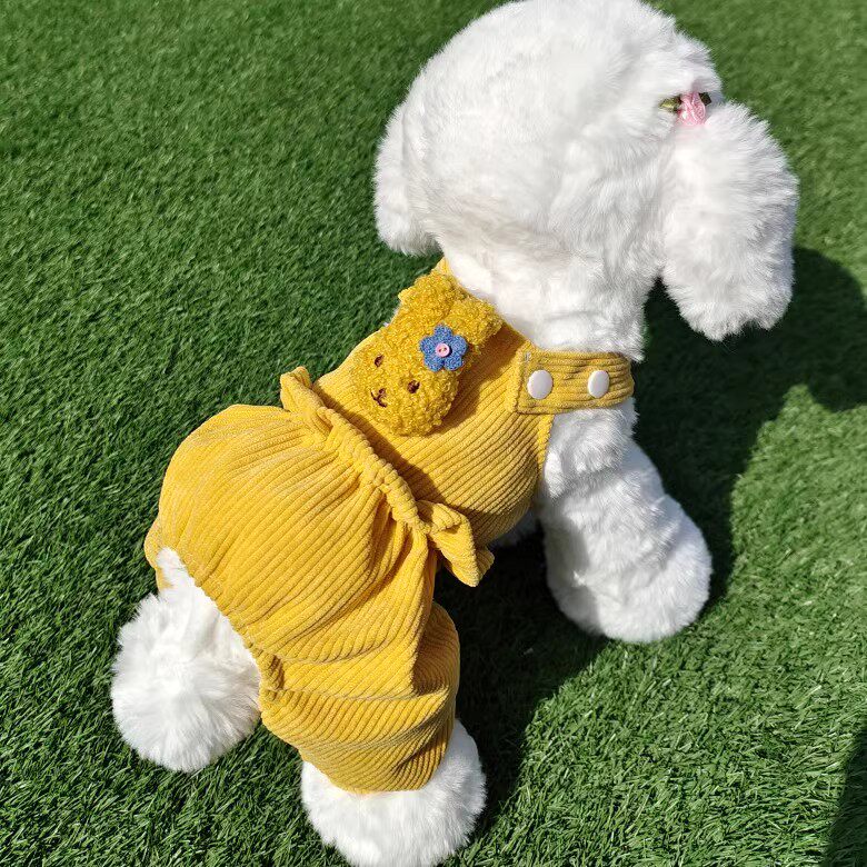 ins风韩版灯笼裤狗狗背带裤服装泰迪比熊博美贵宾宠物衣服春季新