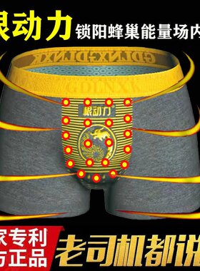 男士内裤保健理疗勃根动力锁阳蜂巢能量内裤性感平角裤头透气柔软