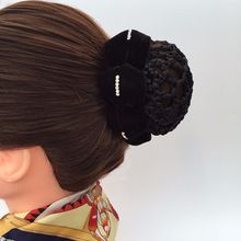 职业头花抓网兜网红发夹服务员工作妈妈舞蹈空姐丸子头饰盘发网