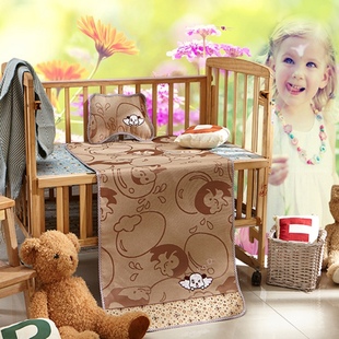 婴儿床冰丝凉席宝宝天然藤席可折叠送枕头儿童幼儿园通用夏凉童席