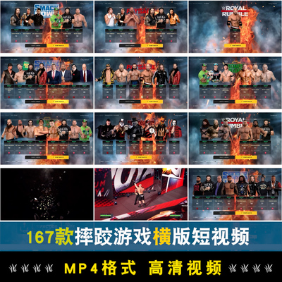 国外WWE摔跤比赛擂台真人摔角中视频计划解说自媒体高清素材剪辑