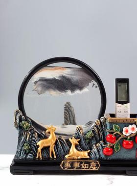 柿柿如意笔筒装饰品流沙画摆件