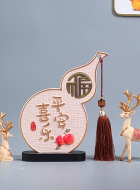 福鹿柿柿如意平安摆件