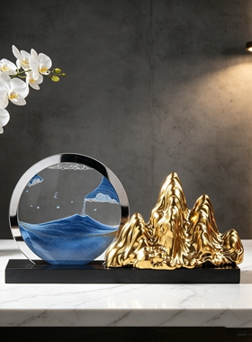 现代时来运转金山流沙画转运摆件