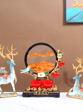 树脂招财鹿流沙画摆件客厅玄关