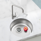 白鸟百洲系水槽进口厨房单槽304不锈钢圆形小户型迷你水槽RS410