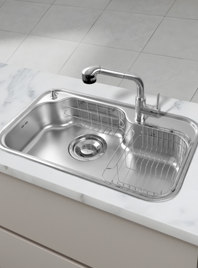 白鸟百洲系水槽BAEKJO进口304不锈钢大单槽套餐厨房洗碗盆DS800