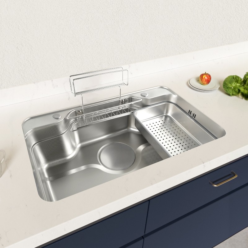 白鸟国潮系小米粒压纹304不锈钢全套家用厨房单槽HE78481-DM,家装主材,水槽套餐,淘宝优惠券,粉丝福利购,淘宝优惠卷