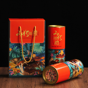 榛子礼盒空盒木耳包装盒蘑菇礼品盒松子羊肚菌鹿茸菇通用款纸桶罐