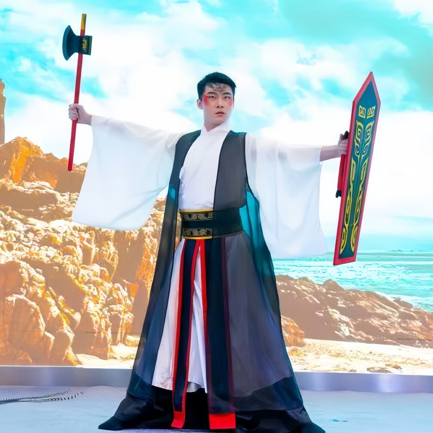 祭孔大典干戚武舞者古装八佾舞文舞生表演服装中国风成人礼汉服
