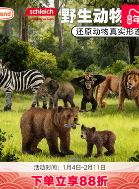 思乐schleich野生动物入门套装42387儿童仿真模型玩具礼盒装送礼