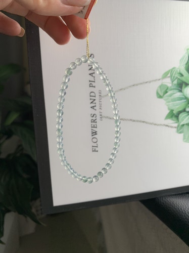 A货冰种薄荷绿圆珠手链冰绿小米珠手串4.0mm缅甸翡翠A货