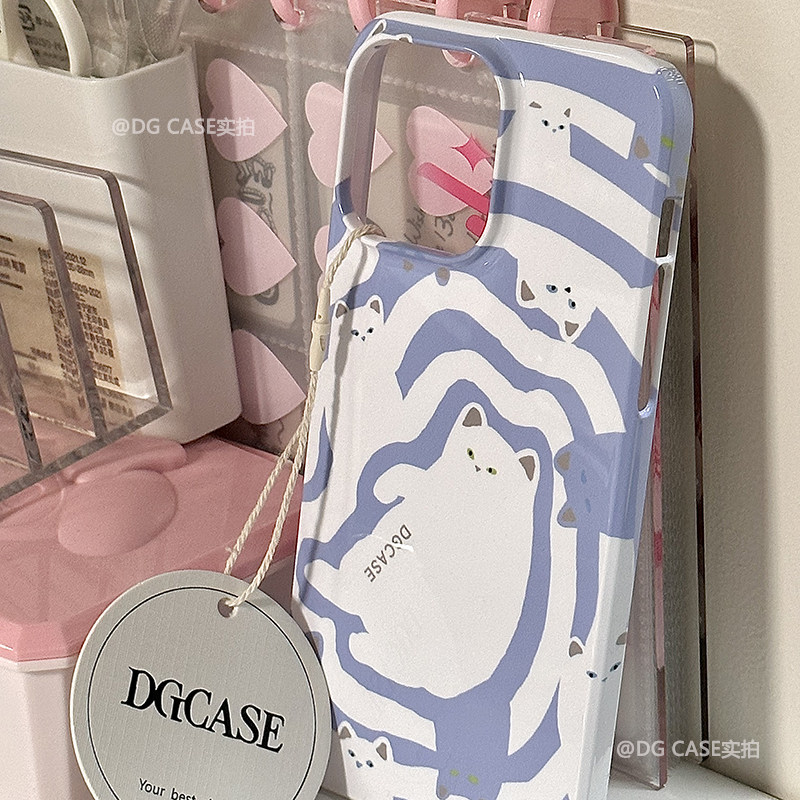 DGCASE原创手机壳来图定制iphone15pro/14plus/13mini/12/11可爱绕线猫适用苹果iPhon