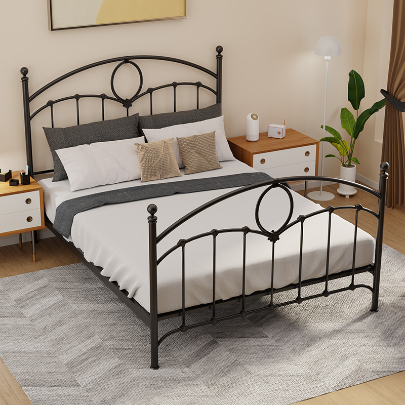 老匠铁艺床黑色轻奢北欧二楼环保