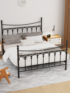 卧室铁架 纳维亚风格 老江铁床双人床1.8米轻奢休闲覆式 二楼斯堪