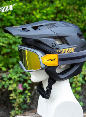 BATFOX骑行头盔男山地自行车速降越野女3/4安全帽风镜盔骑行装备