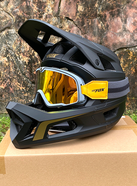 BATFOX山地自行车全盔男速降骑行头盔青少年成人林道越野安全头盔