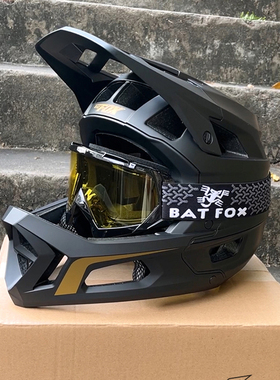 BATFOX越野速降骑行全盔山地车自行车搭配风镜林道透气头盔男女