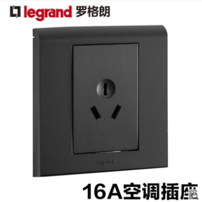 tcl罗格朗开关插座k5黑色16a三孔大功率空调插座86