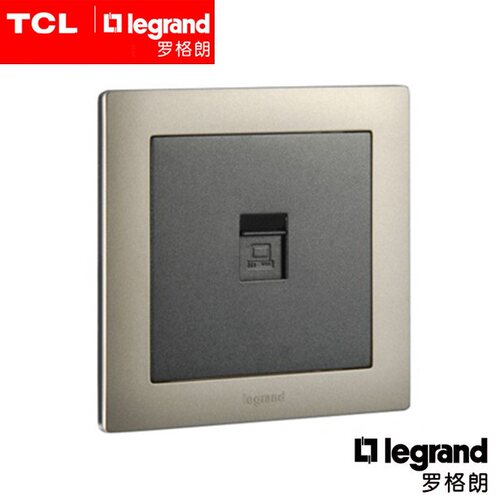 TCL罗格朗开关插座逸享缎沙金电脑插座网络网线面板86家用墙壁