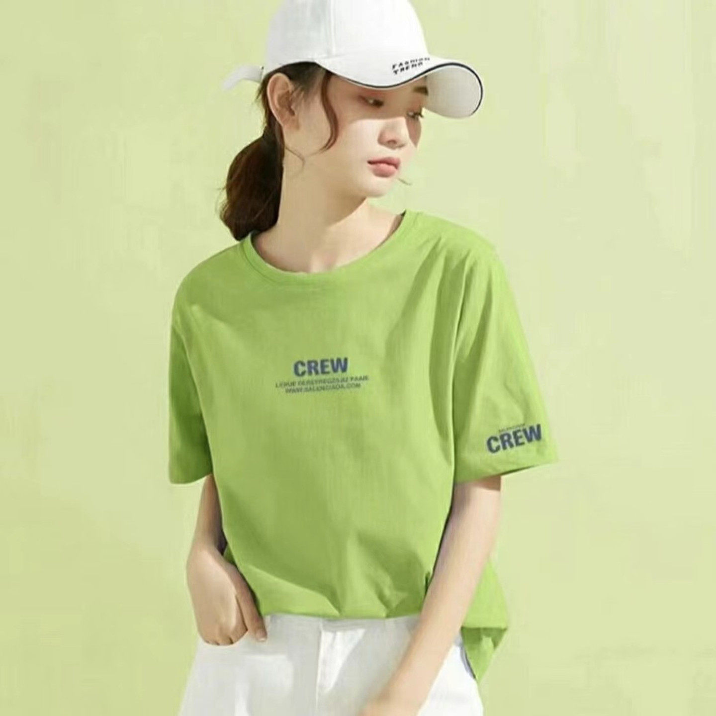 纯棉彩色t恤女短袖夏季2026新款宽松薄款打底衫内搭纯色显瘦上衣