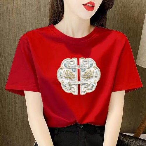夏季新款常规纯棉女时尚短袖国风