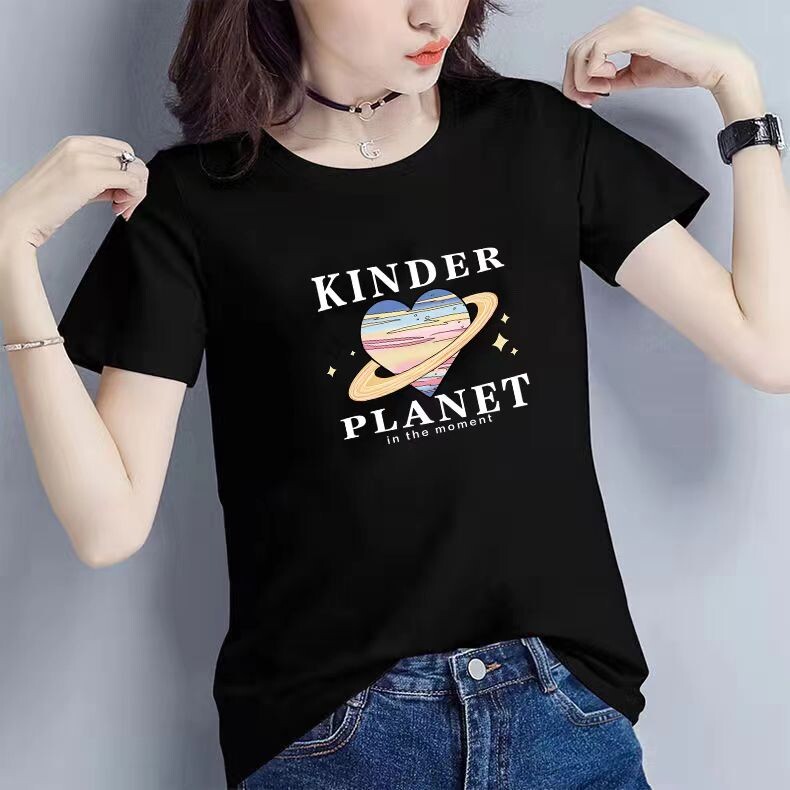 新款常规时尚棉质女T恤短袖潮流