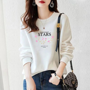 卫衣女2026新款圆领加绒加厚秋冬正肩洋气春款女装上衣爆款打底衫