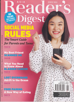 区域包邮 READER'S DIGEST ASIA 读者文摘杂志 亚洲版2021年8月 英文杂志进口原版