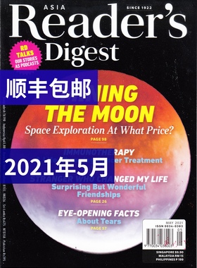 区域包邮 READER'S DIGEST ASIA 读者文摘杂志 亚洲版2021年5月 英文杂志进口原版