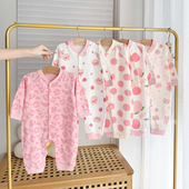 女童无骨爬服婴儿新生宝宝纯棉长袖 睡衣外穿 哈衣男童初生儿春秋装