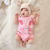 新生薄款 爬服婴儿夏季 外穿连体衣 包屁衣小男童纯棉夏装 女宝宝短袖