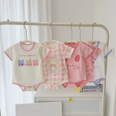 女宝宝夏季薄款纯棉短袖包屁衣