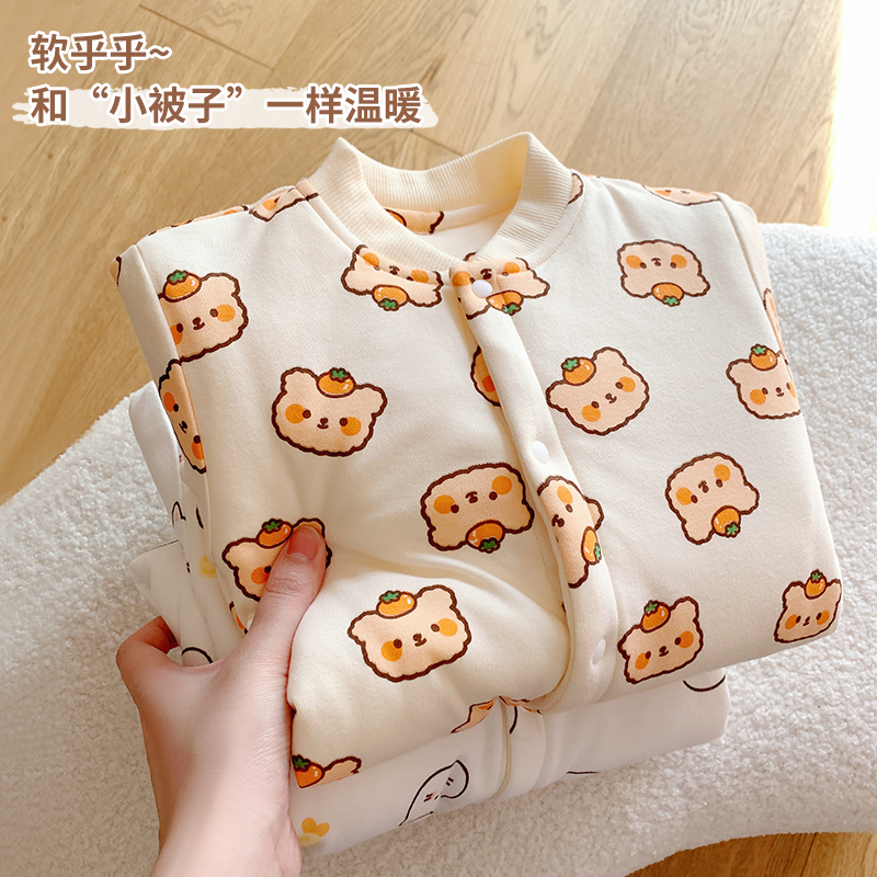 宝宝夹棉长袖哈衣秋冬