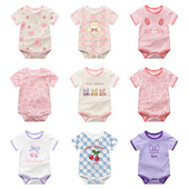 女宝宝三角连体哈衣夏季 爬服夏装 婴儿薄款 睡衣新生儿包屁衣服短袖