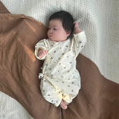 夏季 森系蝴蝶衣婴儿男童纯棉爬服哈衣小童睡衣新生儿外穿哈衣 薄款