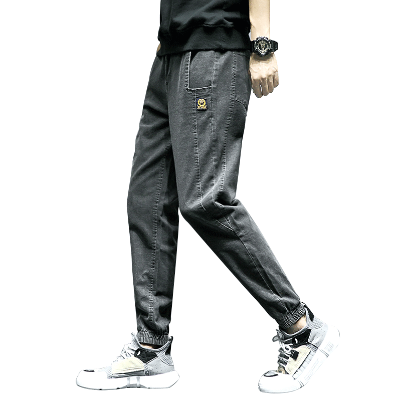 男士宽松束脚水洗休闲裤男B416-K186P55灰色P58浅蓝P58控价88,男装牛仔裤,电商A063