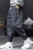 秋季新款休闲裤韩版潮流条纹牛仔宽松束脚九分裤子男B416-K321，男装牛仔裤，电商A063