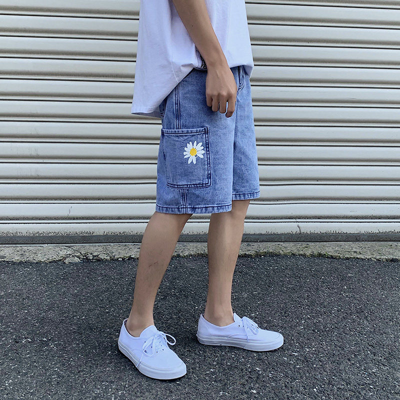2023夏季宽松港风小邹菊牛仔短裤货号DK98P40工装,男装牛仔裤,电商A063