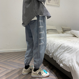 2023春款港风印花束脚牛仔裤货号K387P55，男装牛仔裤，电商A063