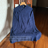 复古提花棉麻衬衫 宽松中长款 菩提 禅意盘扣上衣春秋中国风女装