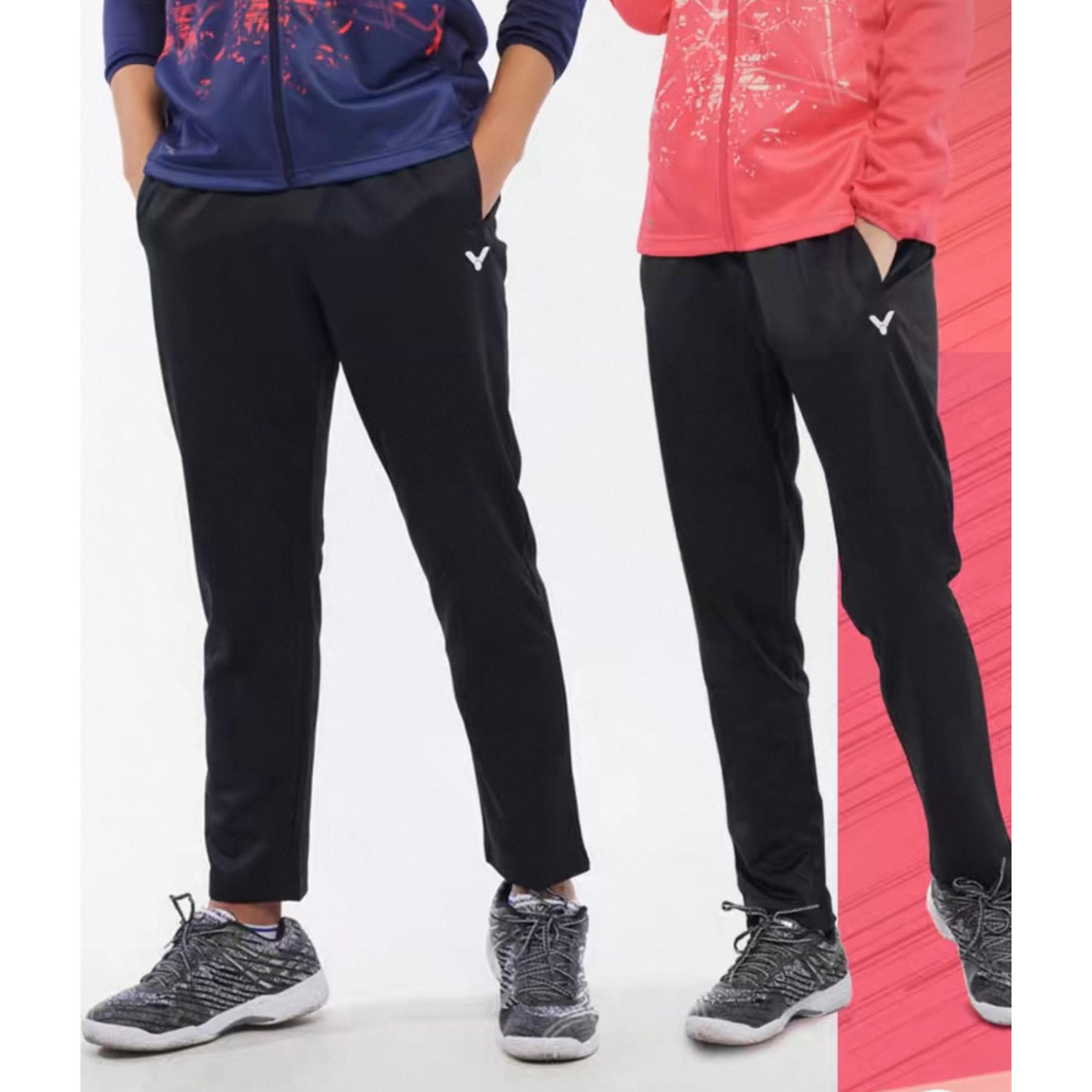 胜利羽毛球服运动长裤速干秋冬四季适用训练男女同款针织小腿细紧