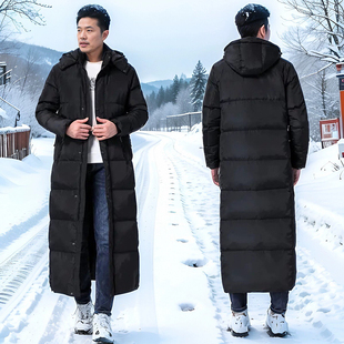 艺考北同款 新款 势超长过膝 男女情侣加厚90冬季 中戏羽绒服黑色长款
