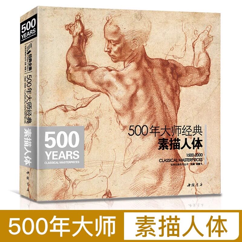 经典全集 500年大师经典素描人体书籍西方大师绘画艺术造型美术米开朗基罗达芬奇丢勒鲁本斯俄罗斯画册集技法临摹教材程 杨建飞