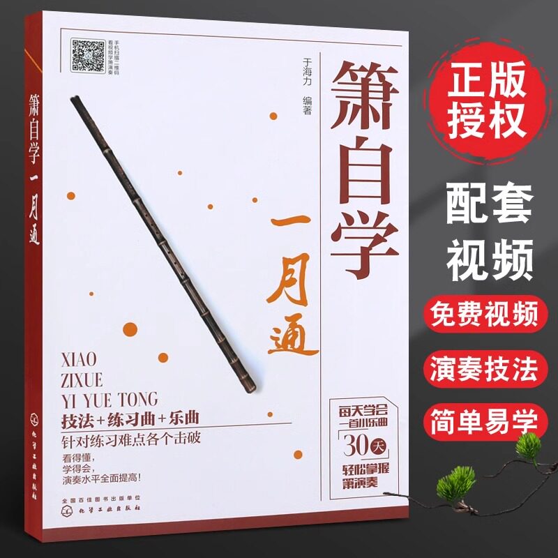 箫自学一月通 基础乐理知识 技法练习曲乐曲 萧 吹箫初学入门 箫谱 箫曲谱集 乐谱曲谱书籍 零基础学吹箫 箫教材教程书 零基础自学