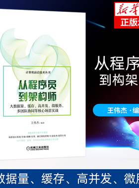 从程序员到架构师 大数据量 缓存 高并发 微服务 多团队协同等核心场景实战 王伟杰  MQ  HBase  flink MyS 新华书店正版书籍